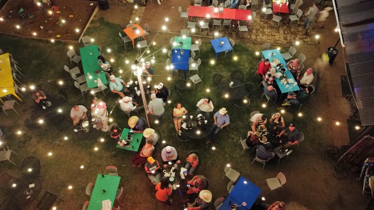 A crowd at Hotel Turkey