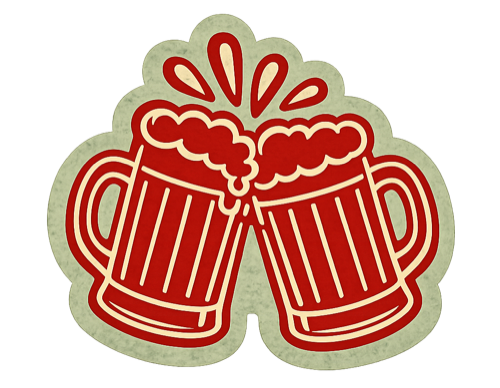 Beer glasses toasting