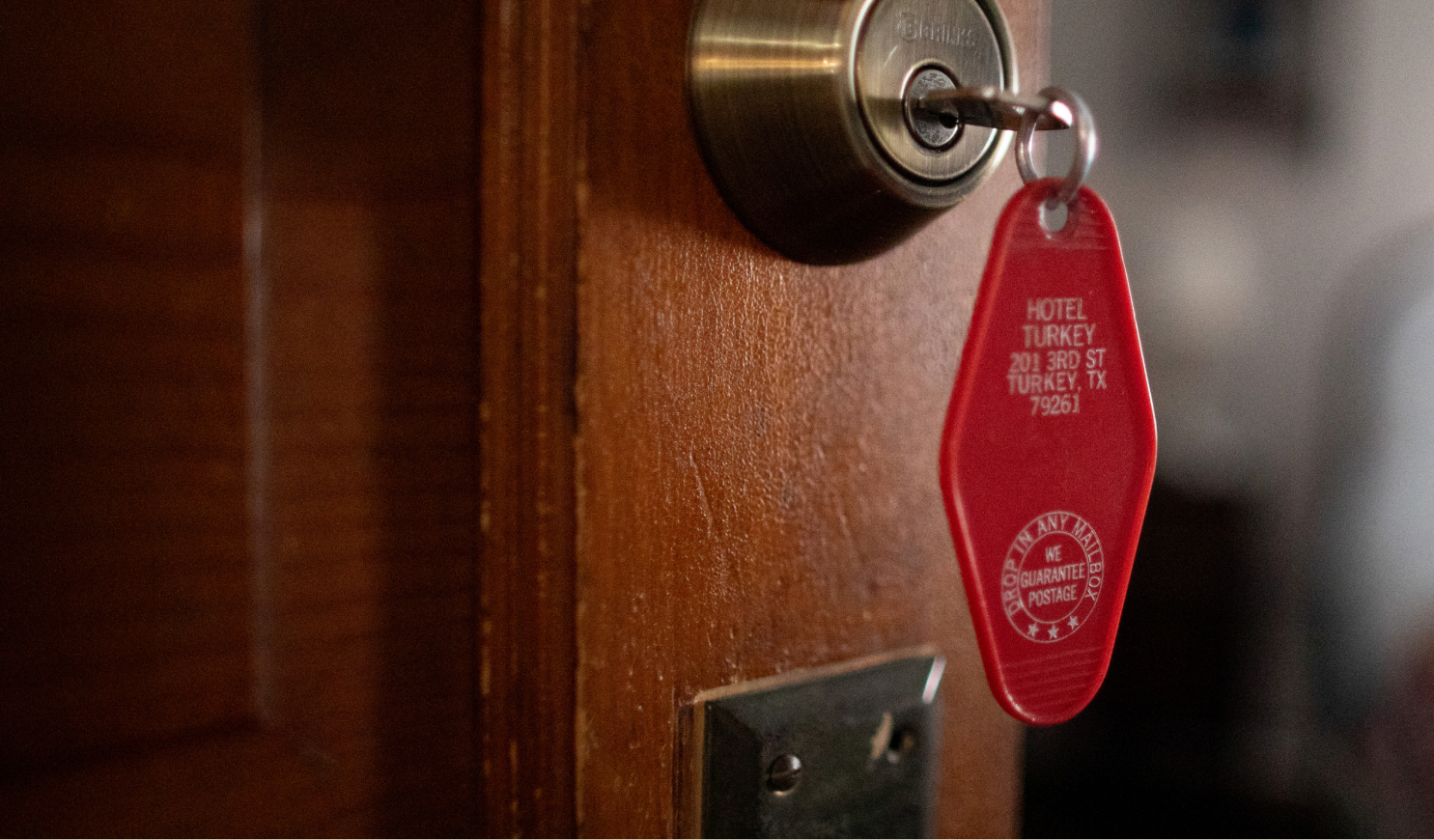 Hotel Turkey room key in the door