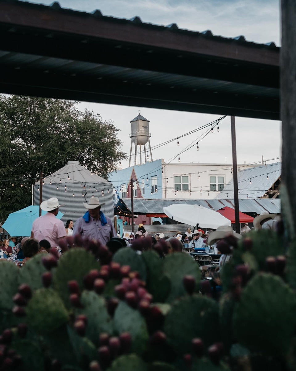 The crowd at a Turkey, Texas street festival